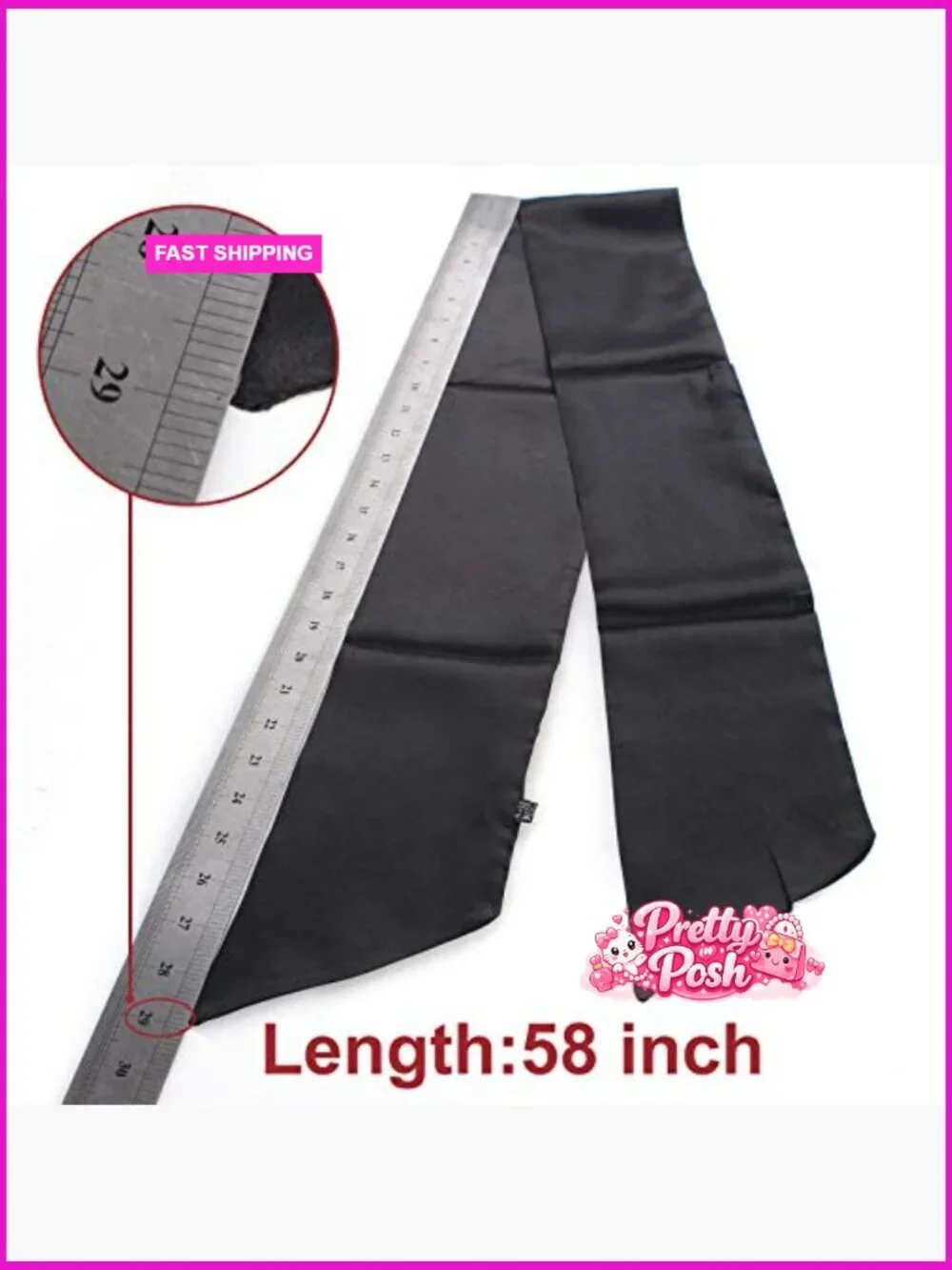 Satin Edge Scarves for Wigs, Non-Slip Hair Wrap, 58 Inch